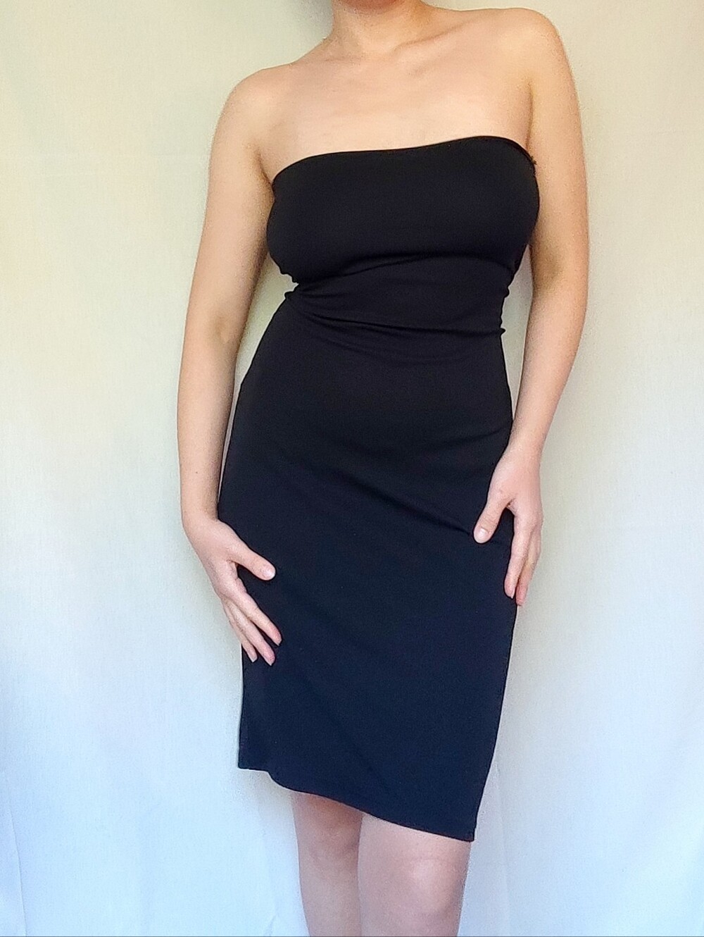 Anne.x Black Strapless Dress